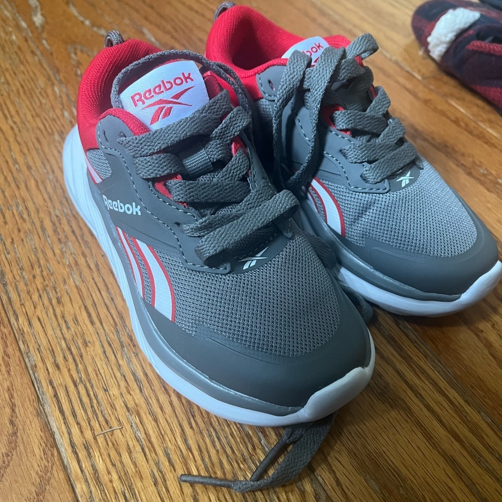 Reebok Kids' Charcoal and Crimson Sneakers